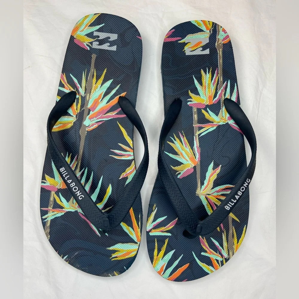 Billabong Mens Tide Sandals Flip Flops Bird of‎ Paradise Size Large